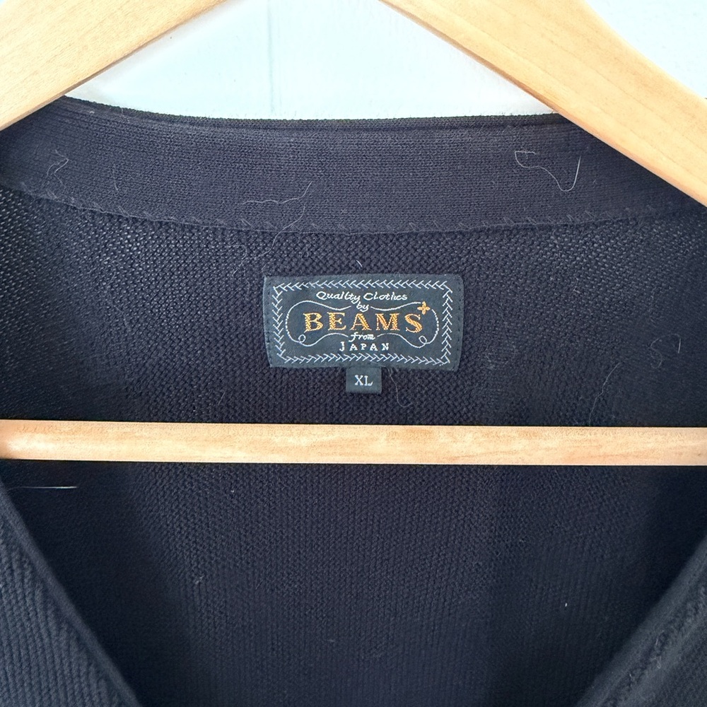 Beams Plus Japan Men's Black Cardigan Sweater - Picture 2 of 5